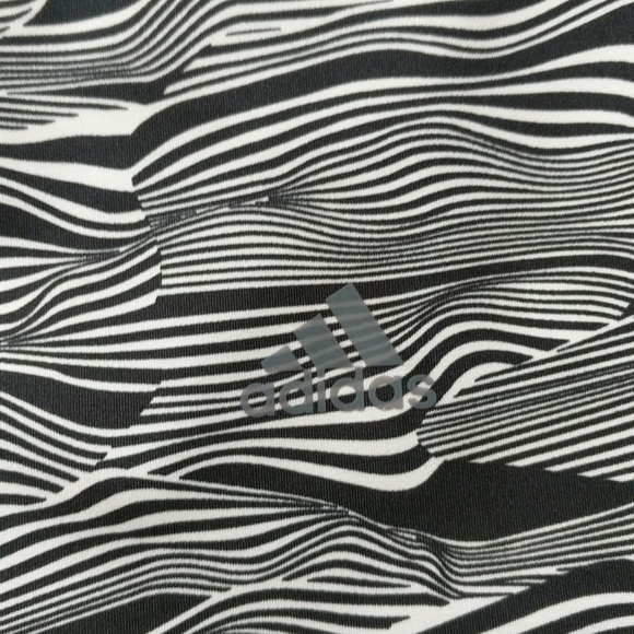 Black and white athletic leggings, ADIDAS - Picture 2 of 4